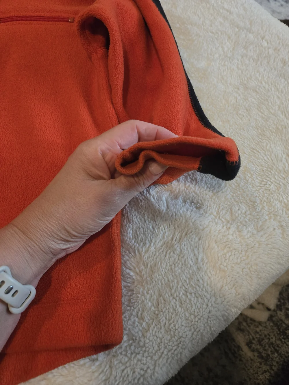 GAP Boy's Bright Orange Quarter-Zip Fleece with Black Trim